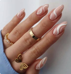 5 Trending Nail Designs- Smokey lines Nail design trend