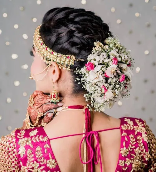 10 best Bridal Hairstyles ideas- Gajra bun