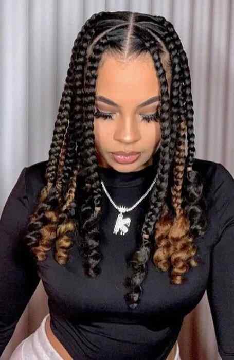 Medium Length Goddess Braids